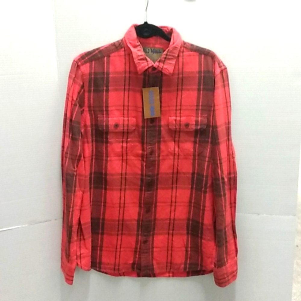 Rugged Point cotton red orange shirt NWT medium